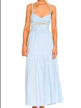 NWT l*space zuri dress in sky Blue cutout tie back maxi size small